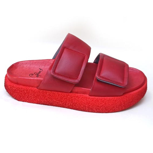 Lofina Red Leather Sandals.