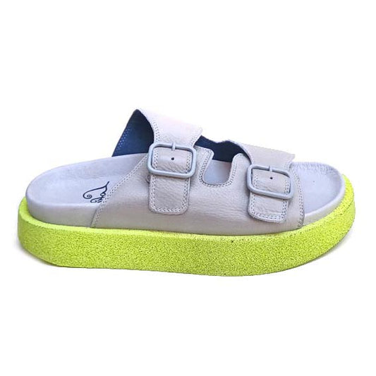 Lofina Light Grey Leather Sandals