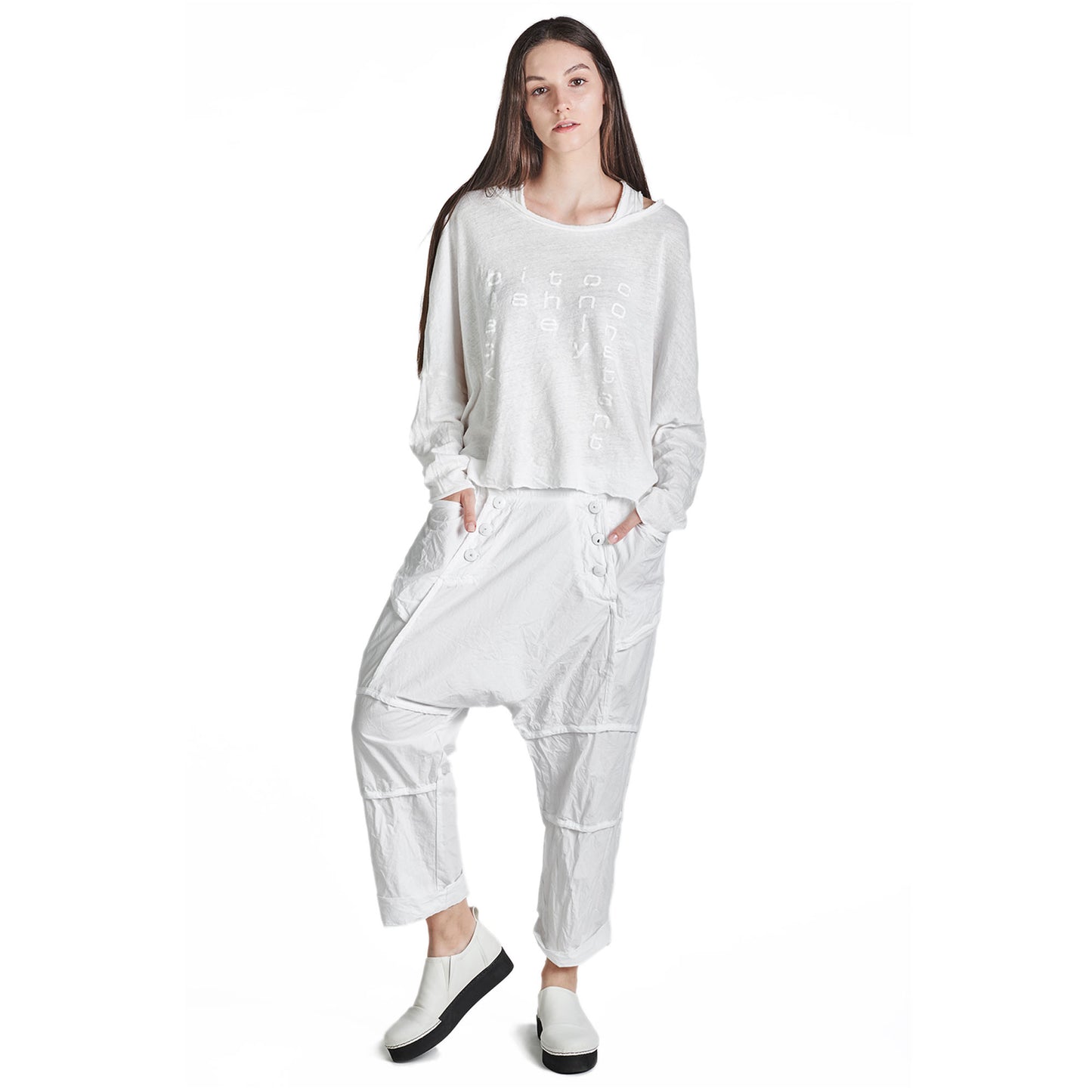 Low crotch cotton pants. Studio b3