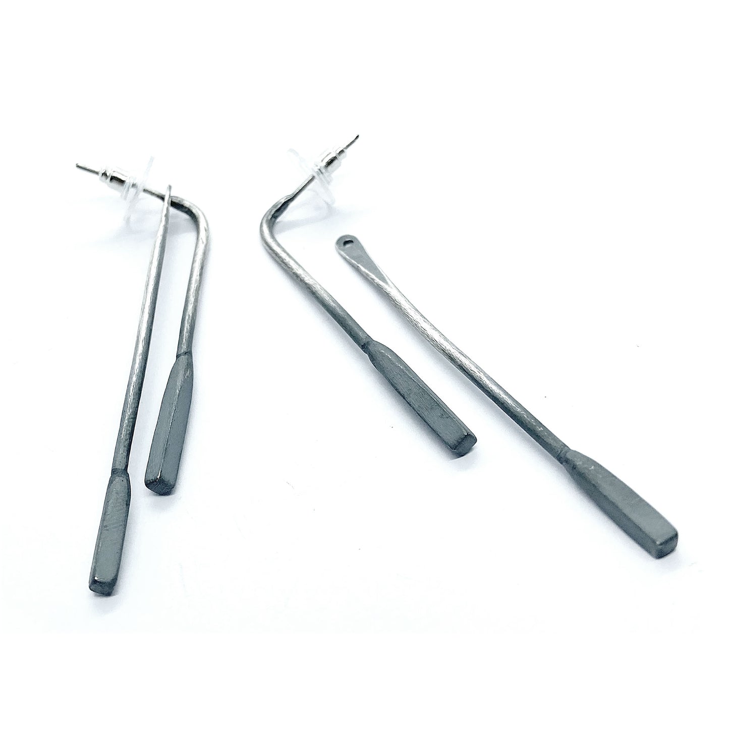 Oxidised silver earrings. Avantgarde.