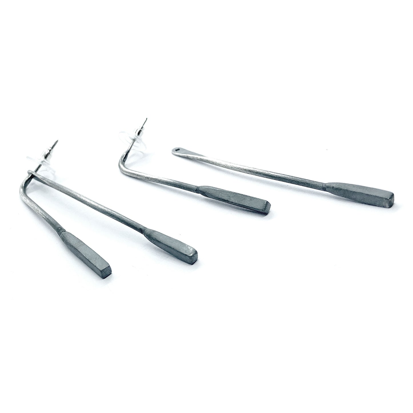 Oxidised silver earrings. Avantgarde.