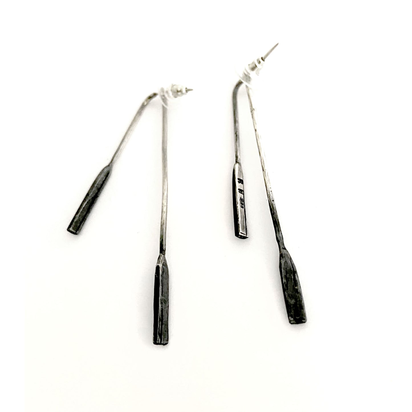 Oxidised silver earrings. Avantgarde.