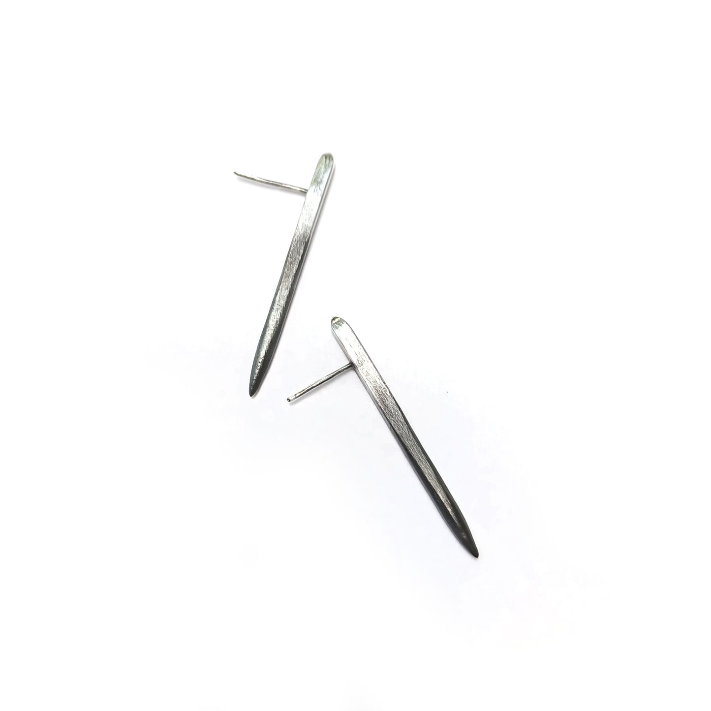 Silver spike earrings