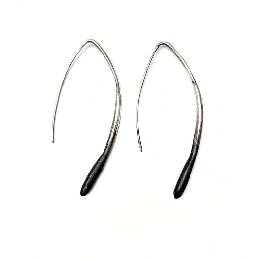 Cetus Silver Curved Earrings