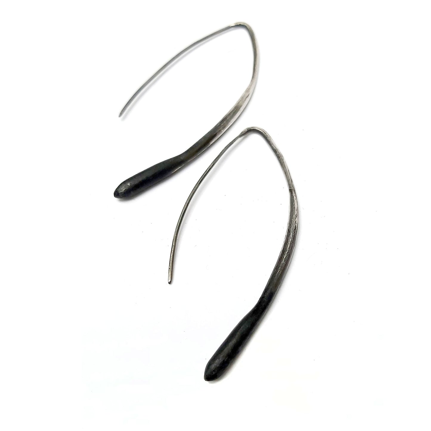 Cetus Silver Curved Earrings