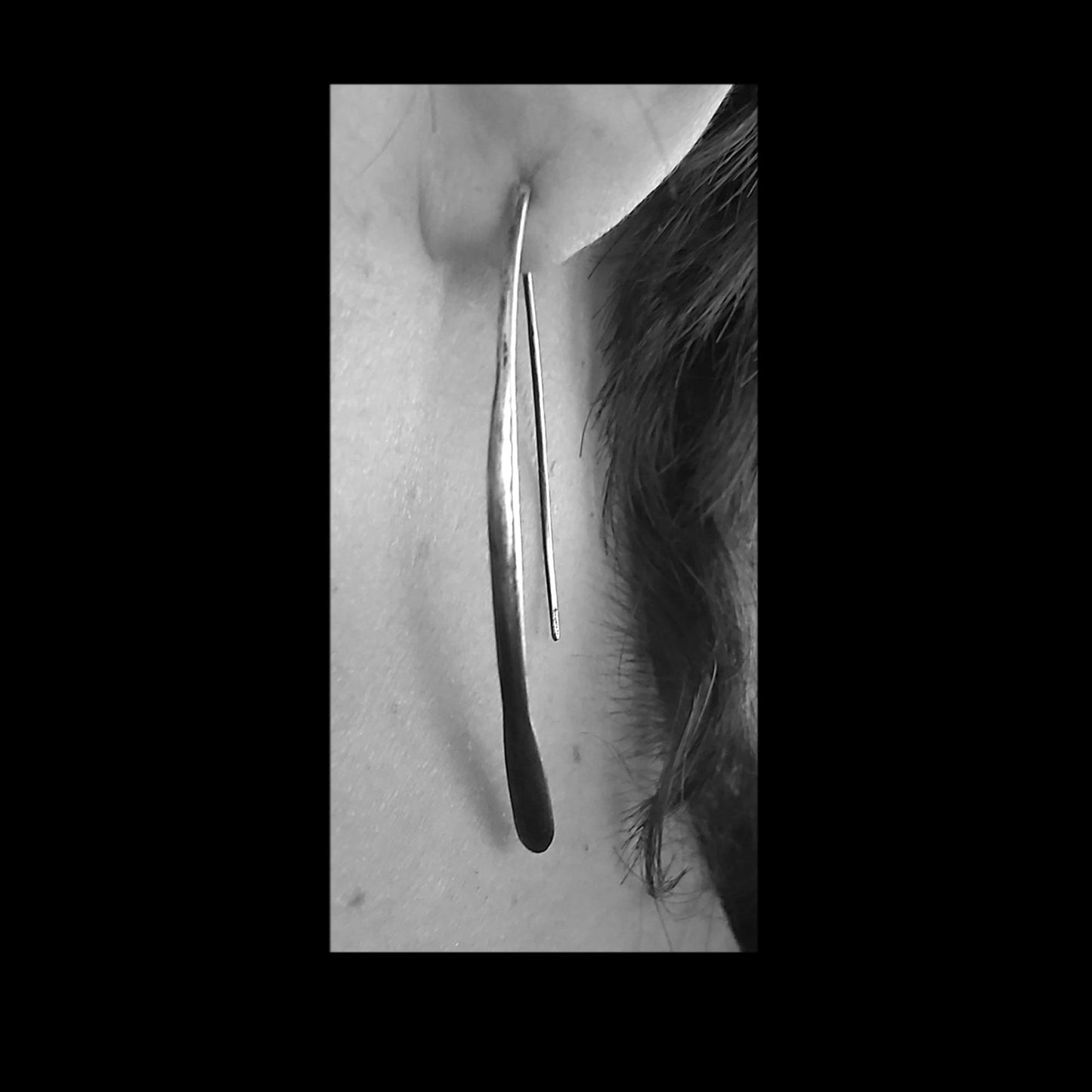Cetus Silver Curved Earrings