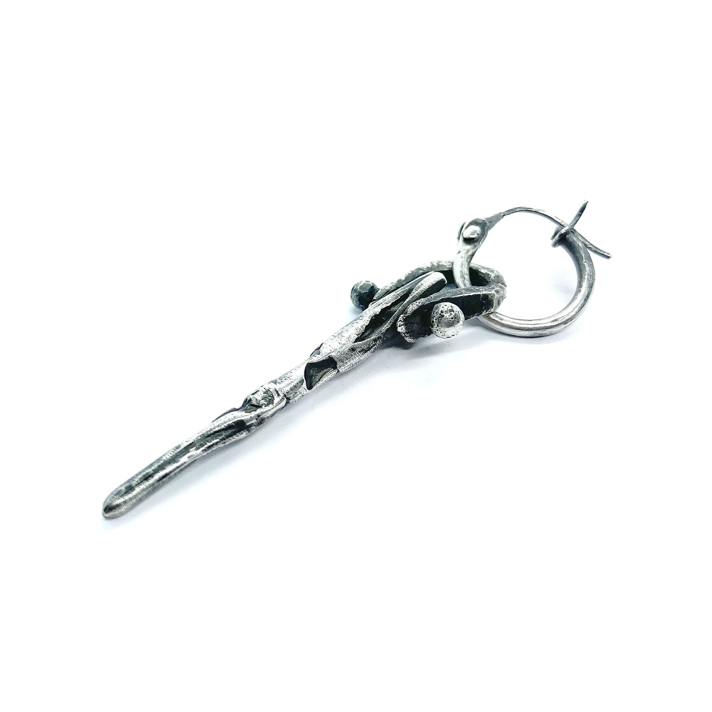 Silver spike earring