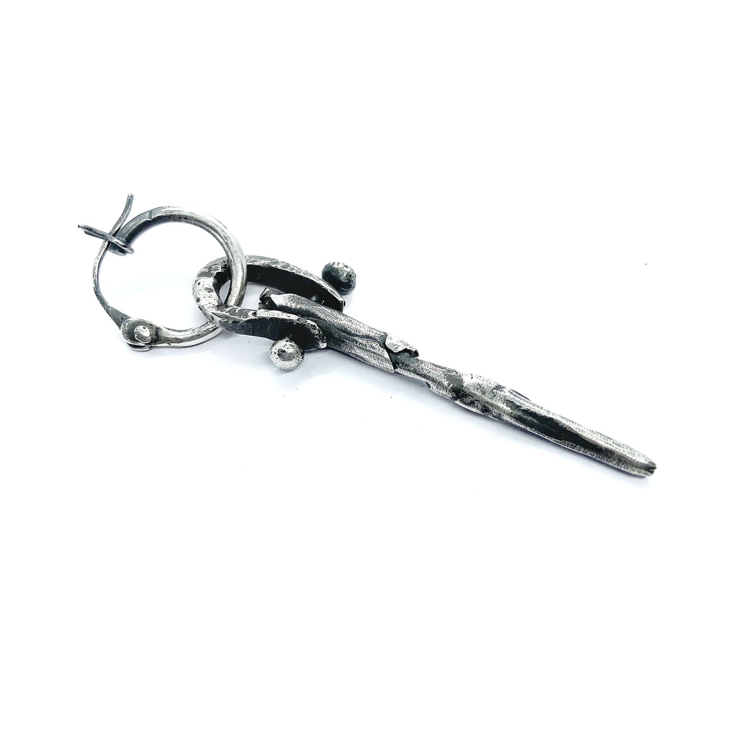 Silver spike earring