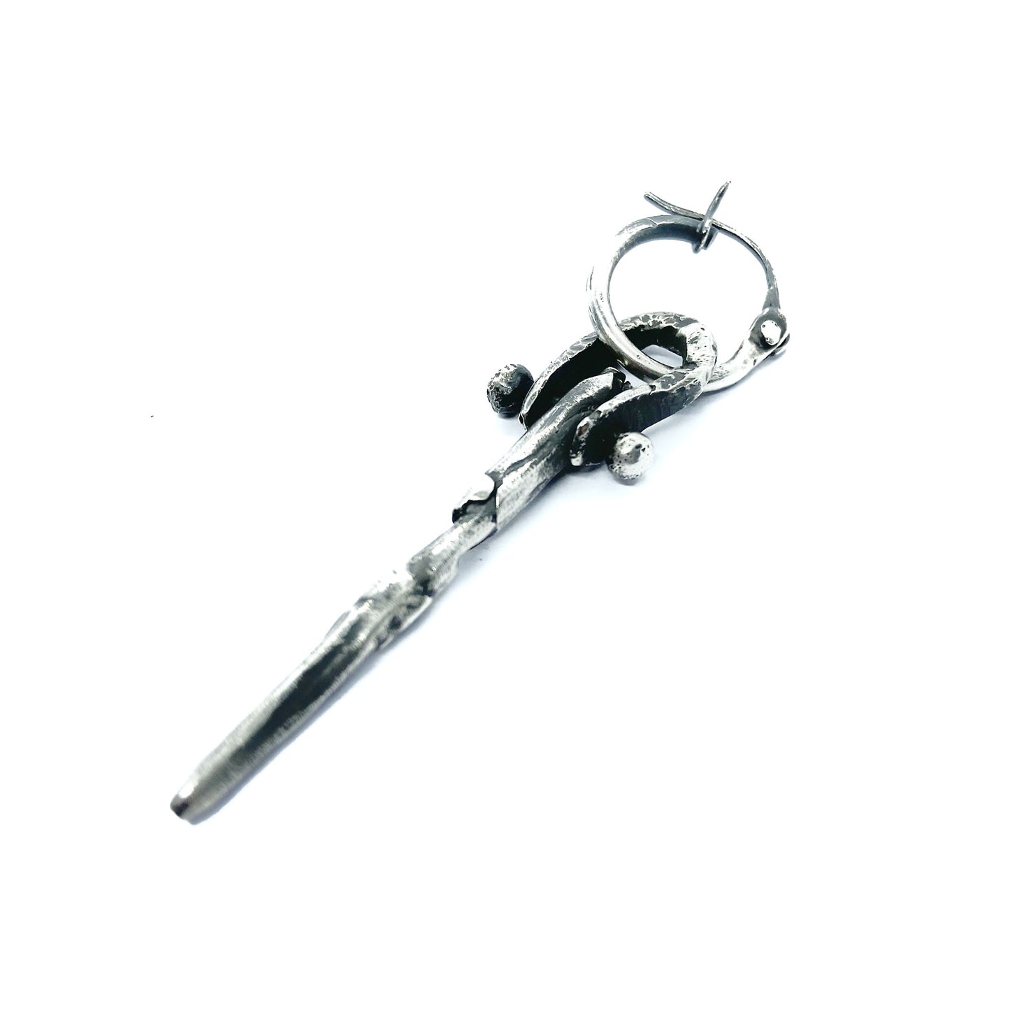Silver spike earring