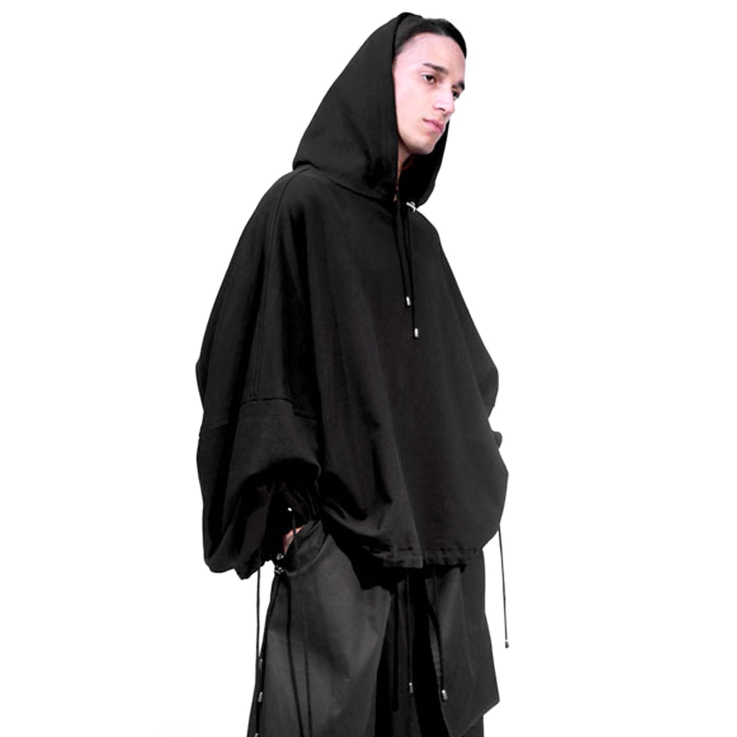 Black Hoodie Oversize. Dark fashion