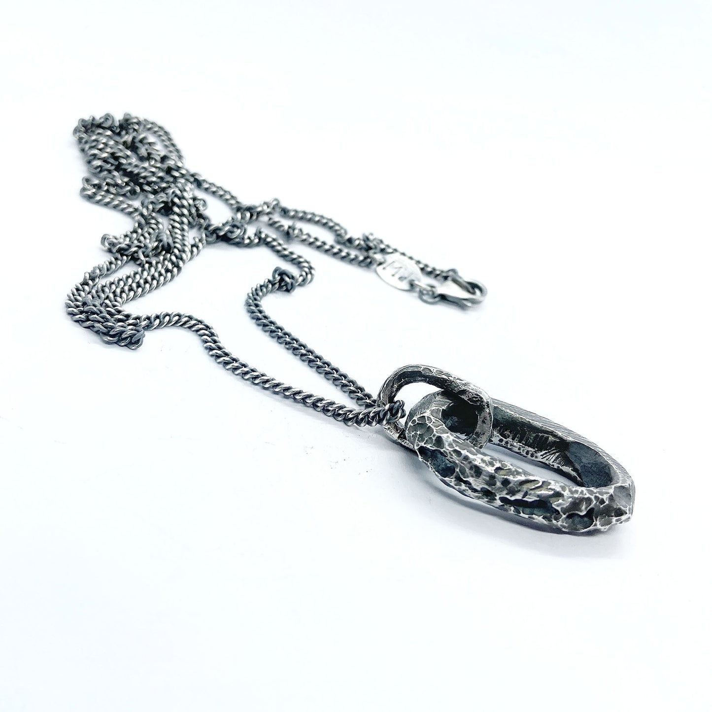 Chunky silver link pendant