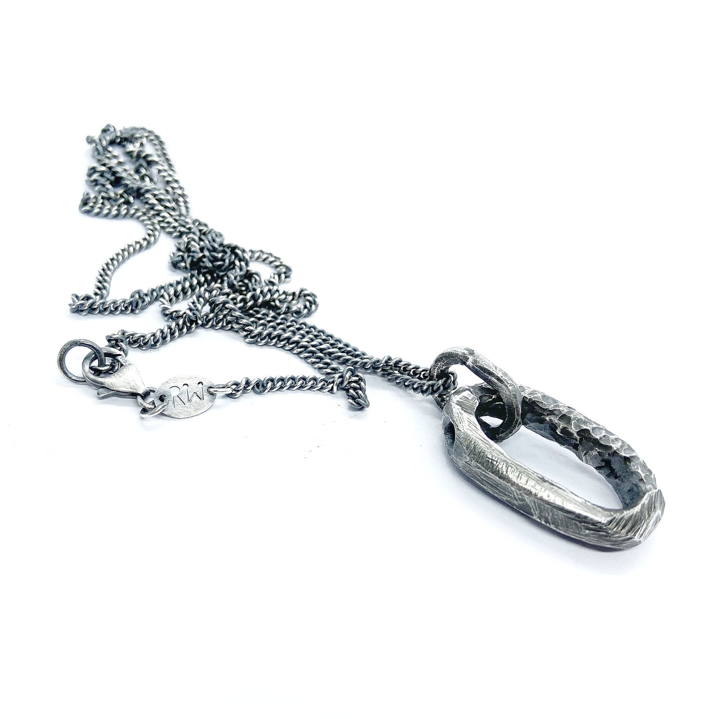Chunky silver link pendant