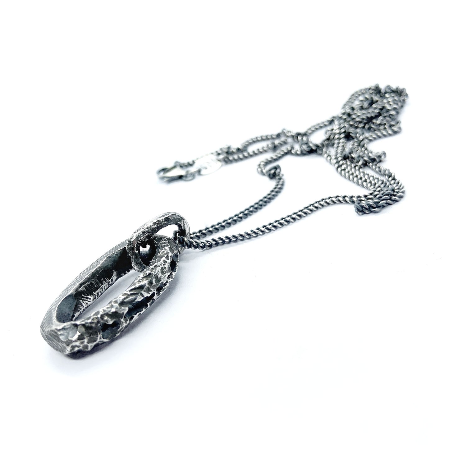 Chunky silver link pendant