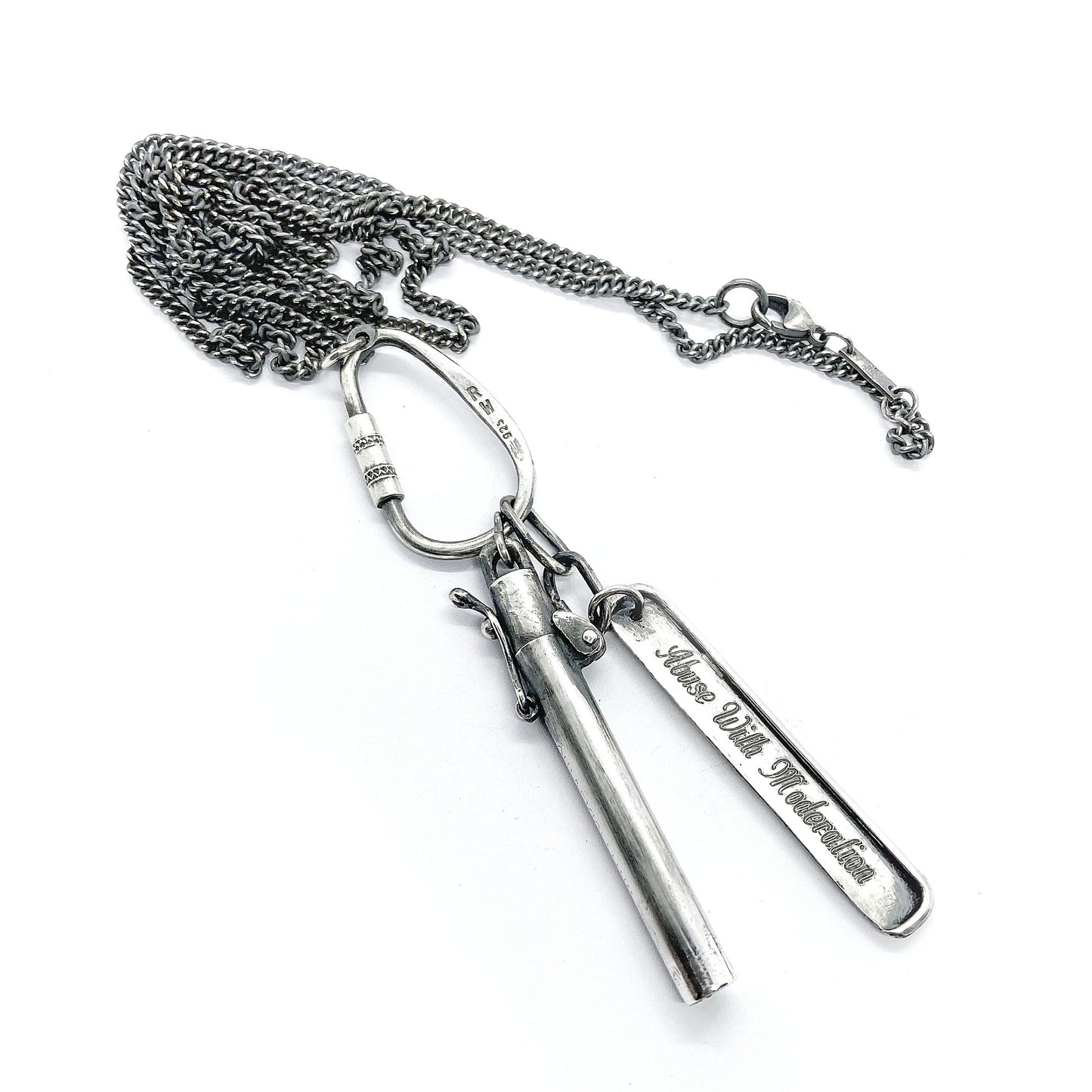 Silver tag necklace