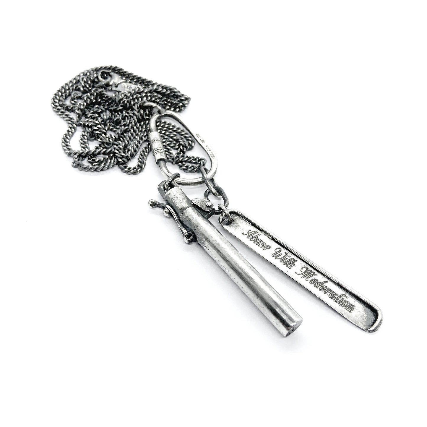 Silver tag necklace
