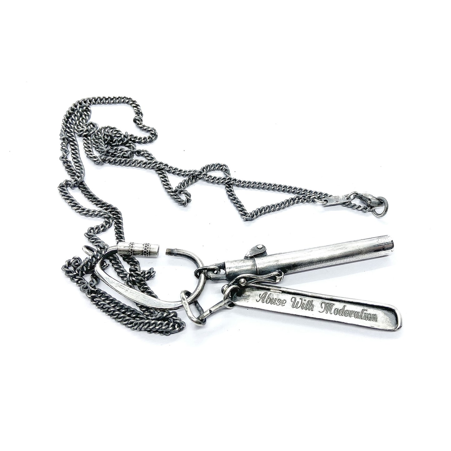 Silver tag necklace