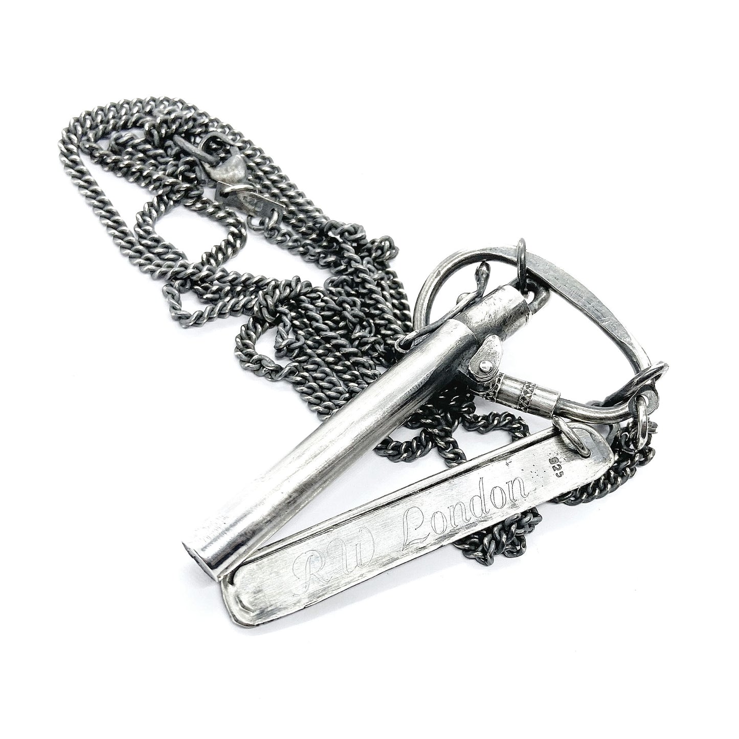 Silver tag necklace