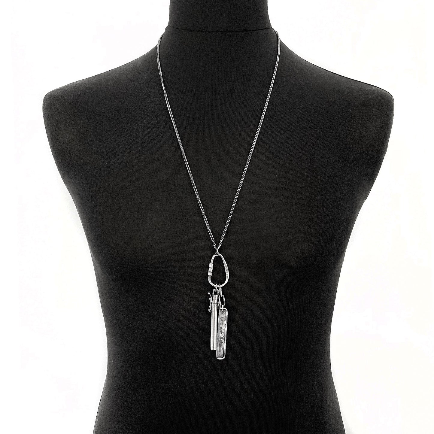 Silver tag necklace