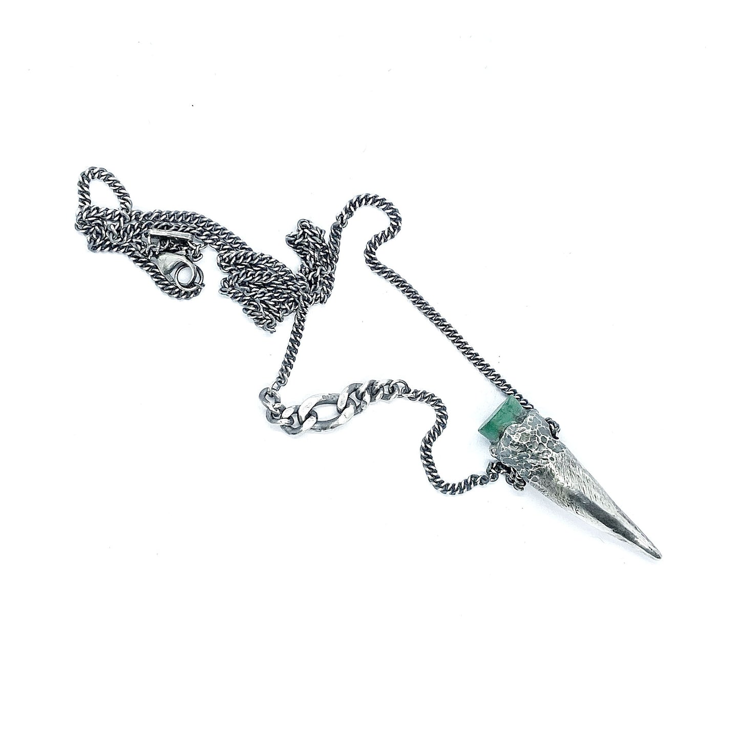 Silver and emerald pendant