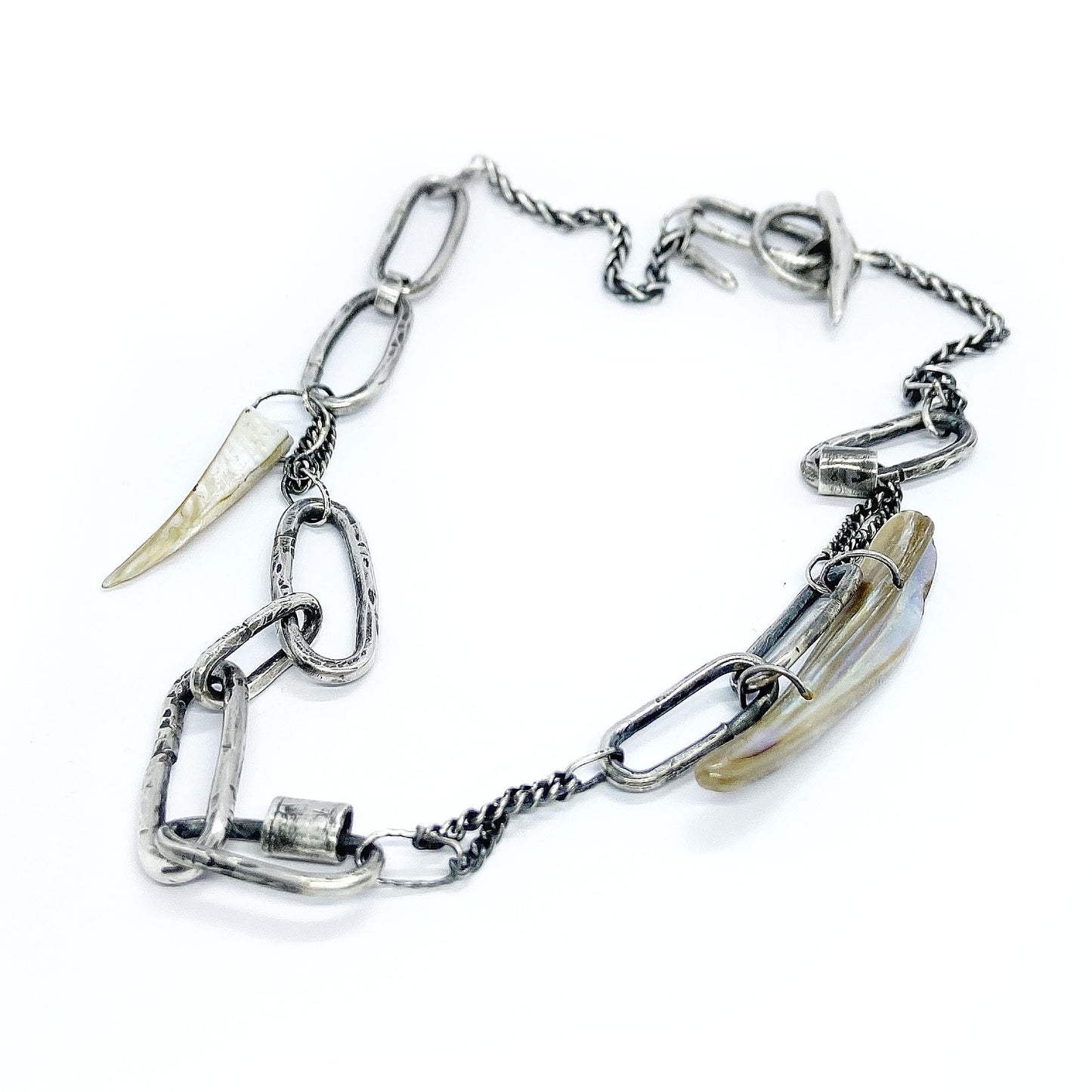 Silver and shell necklace