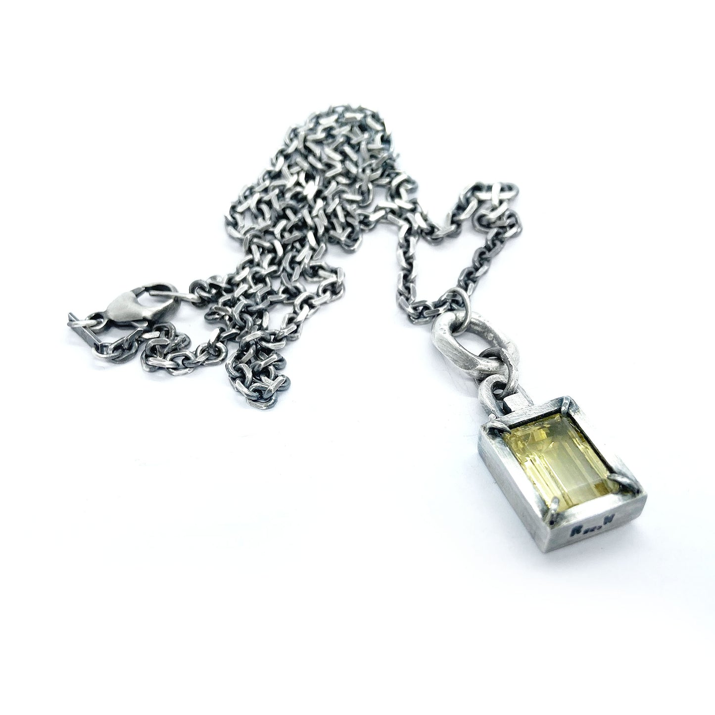 Silver citrine pendant