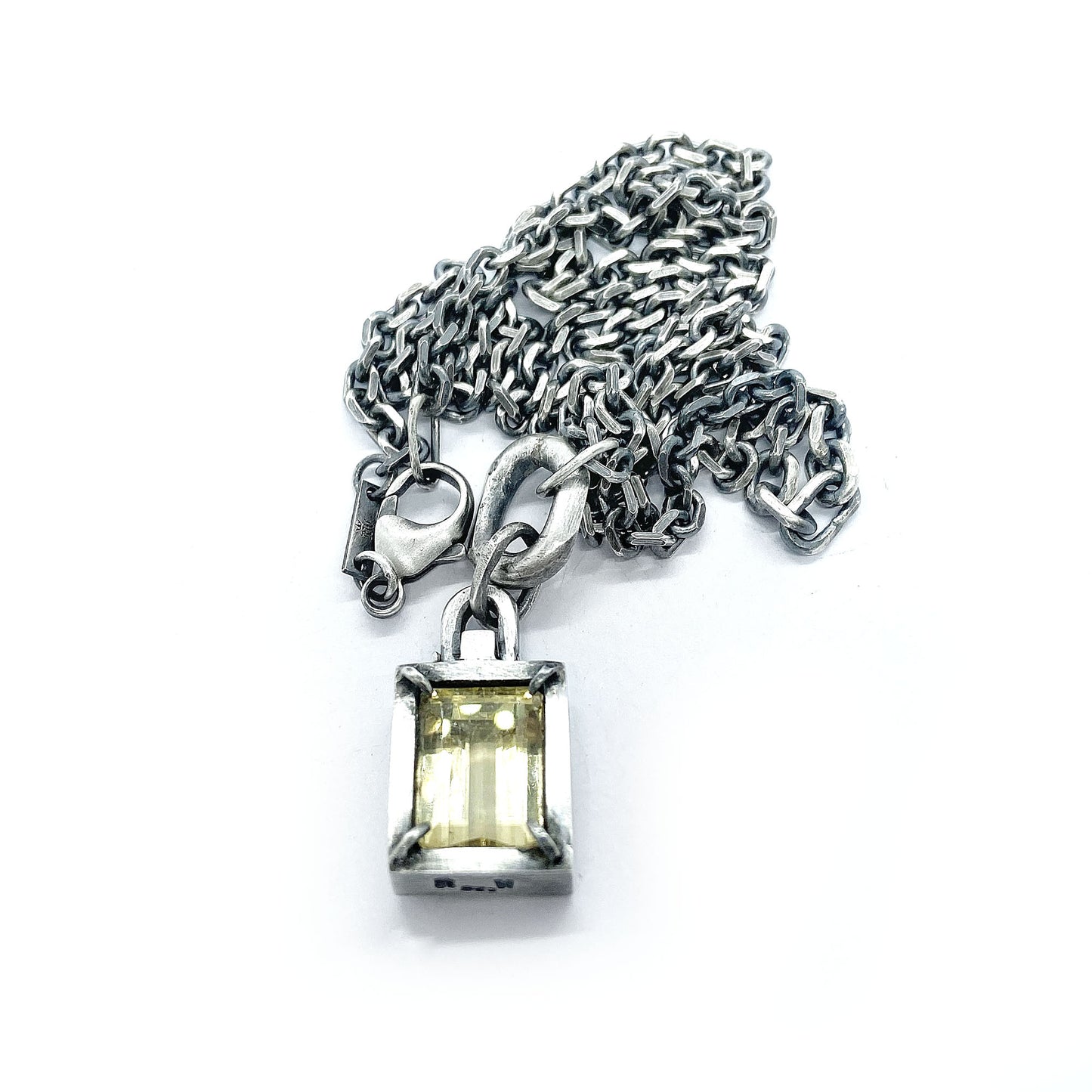 Silver citrine pendant