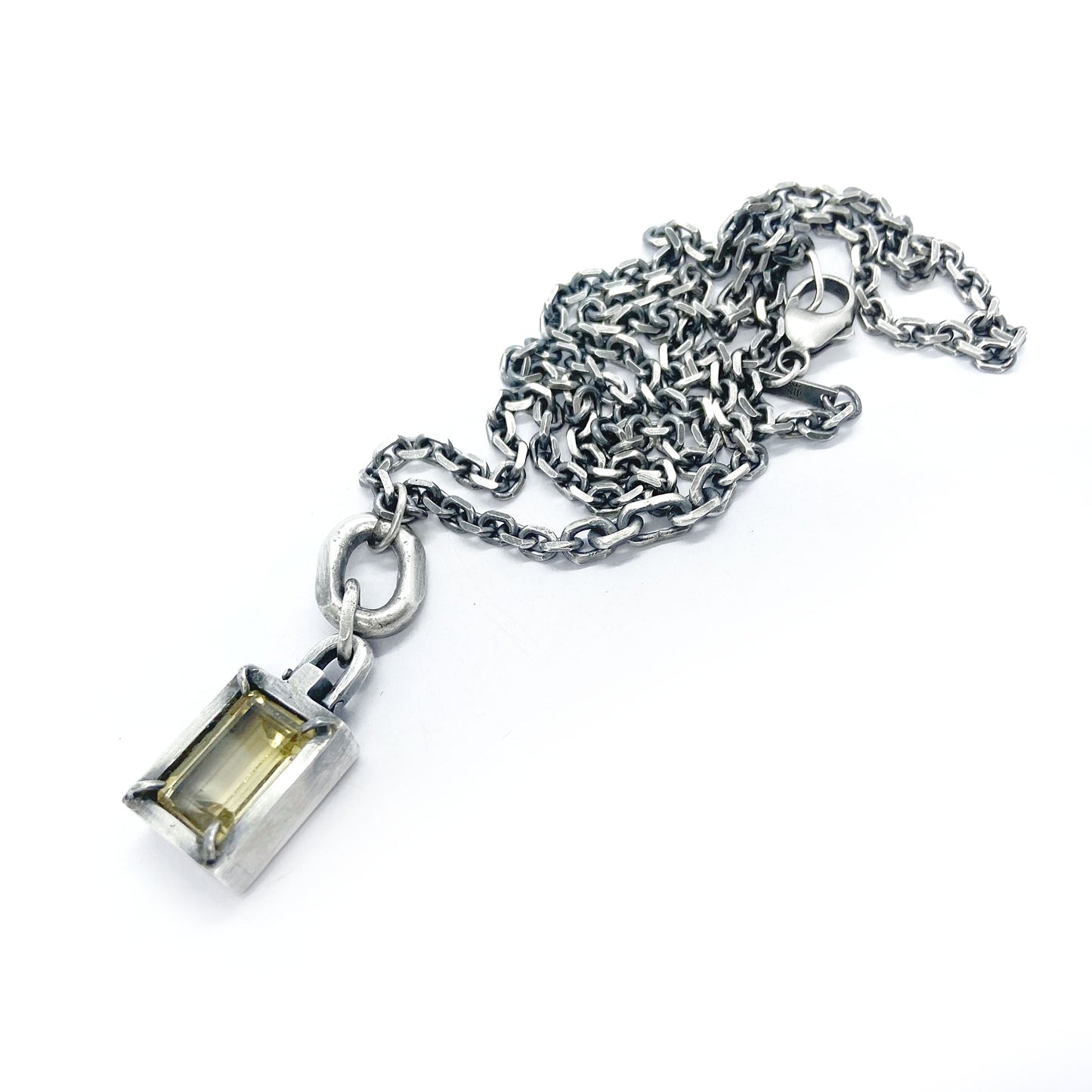 Silver citrine pendant