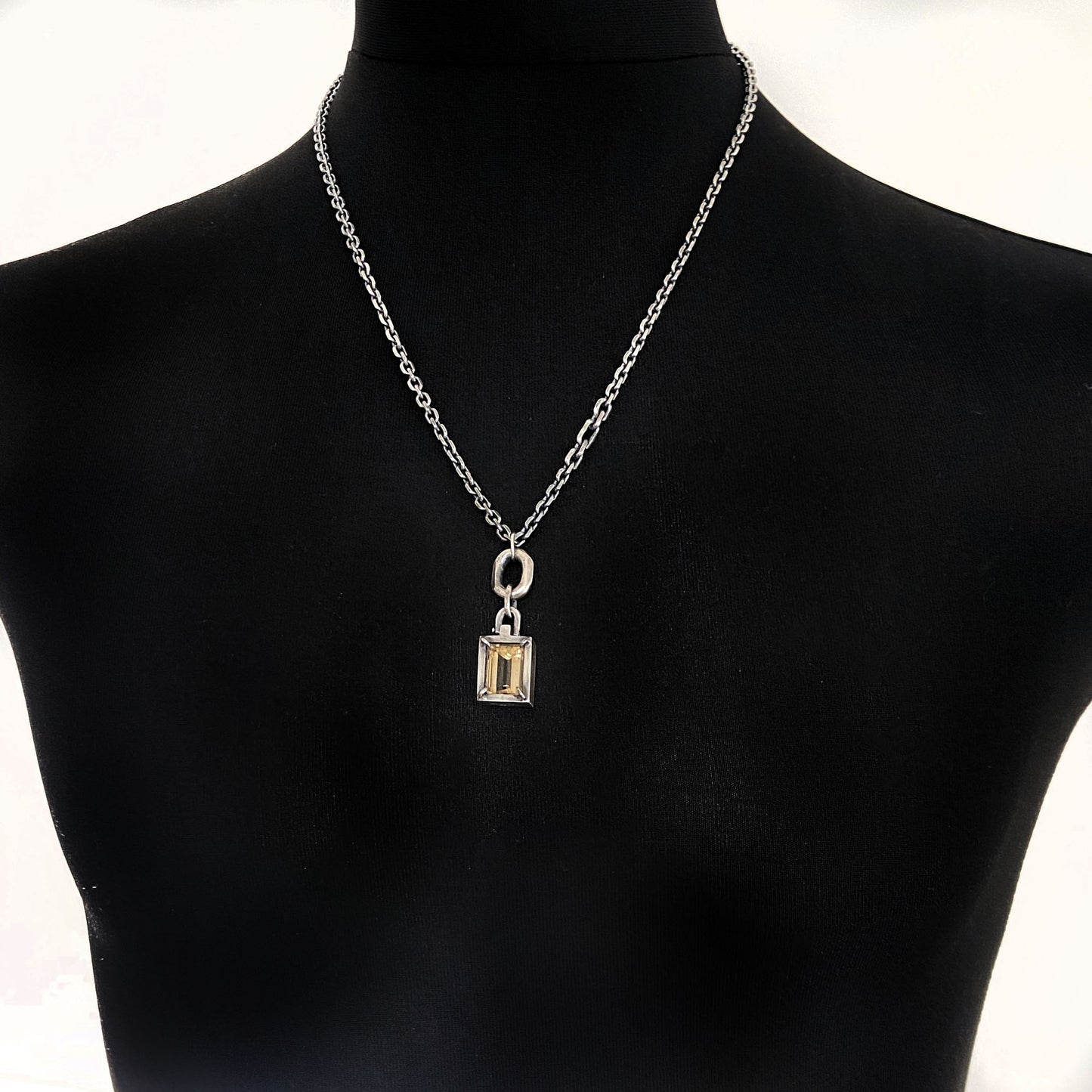 Silver citrine pendant