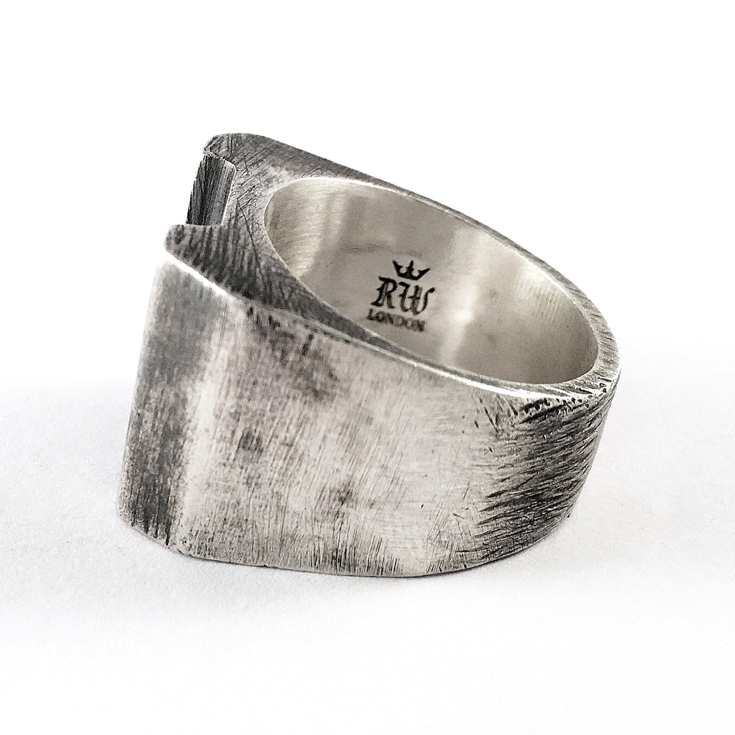 Geometric silver ring
