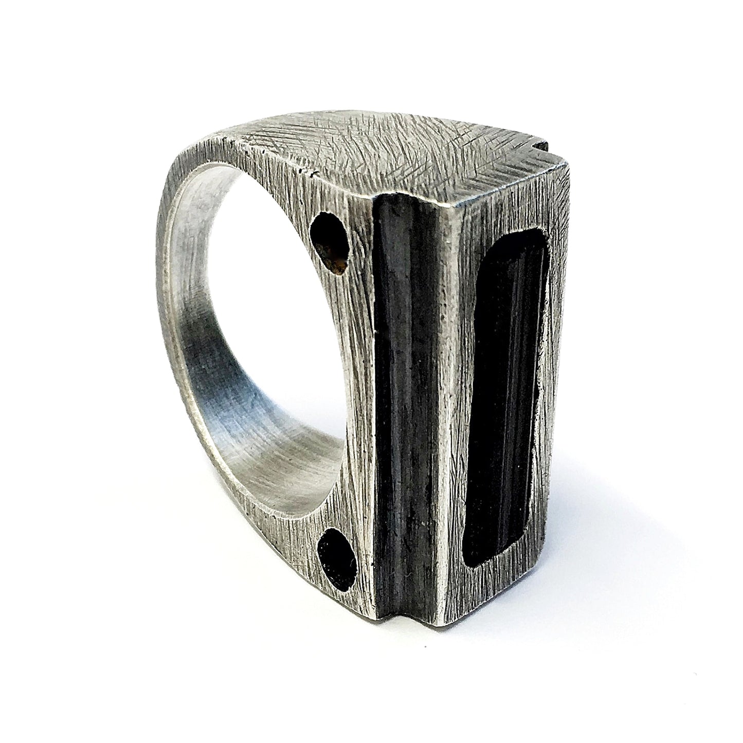 Silver tourmaline ring
