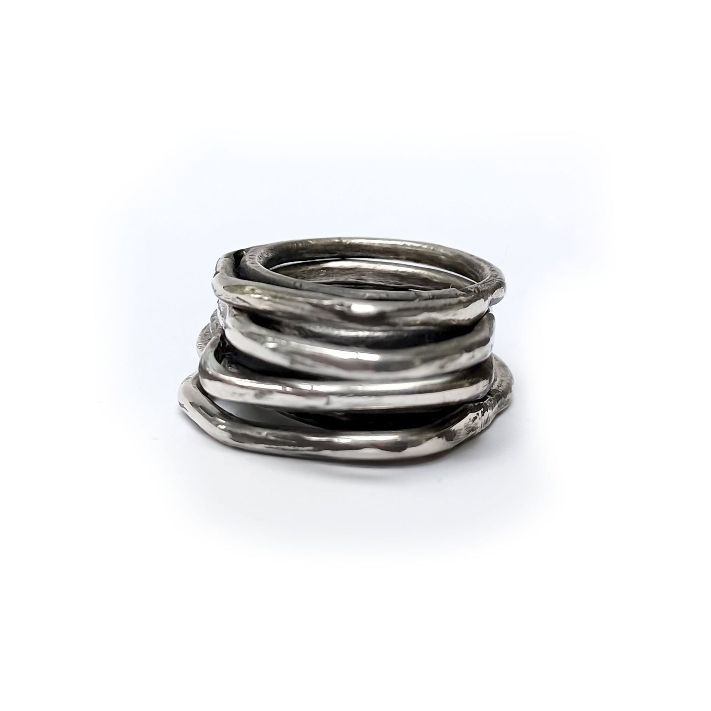 Silver stack rings