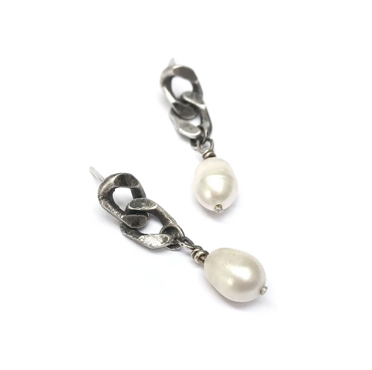 Abela Silver and Pearl Earrings
