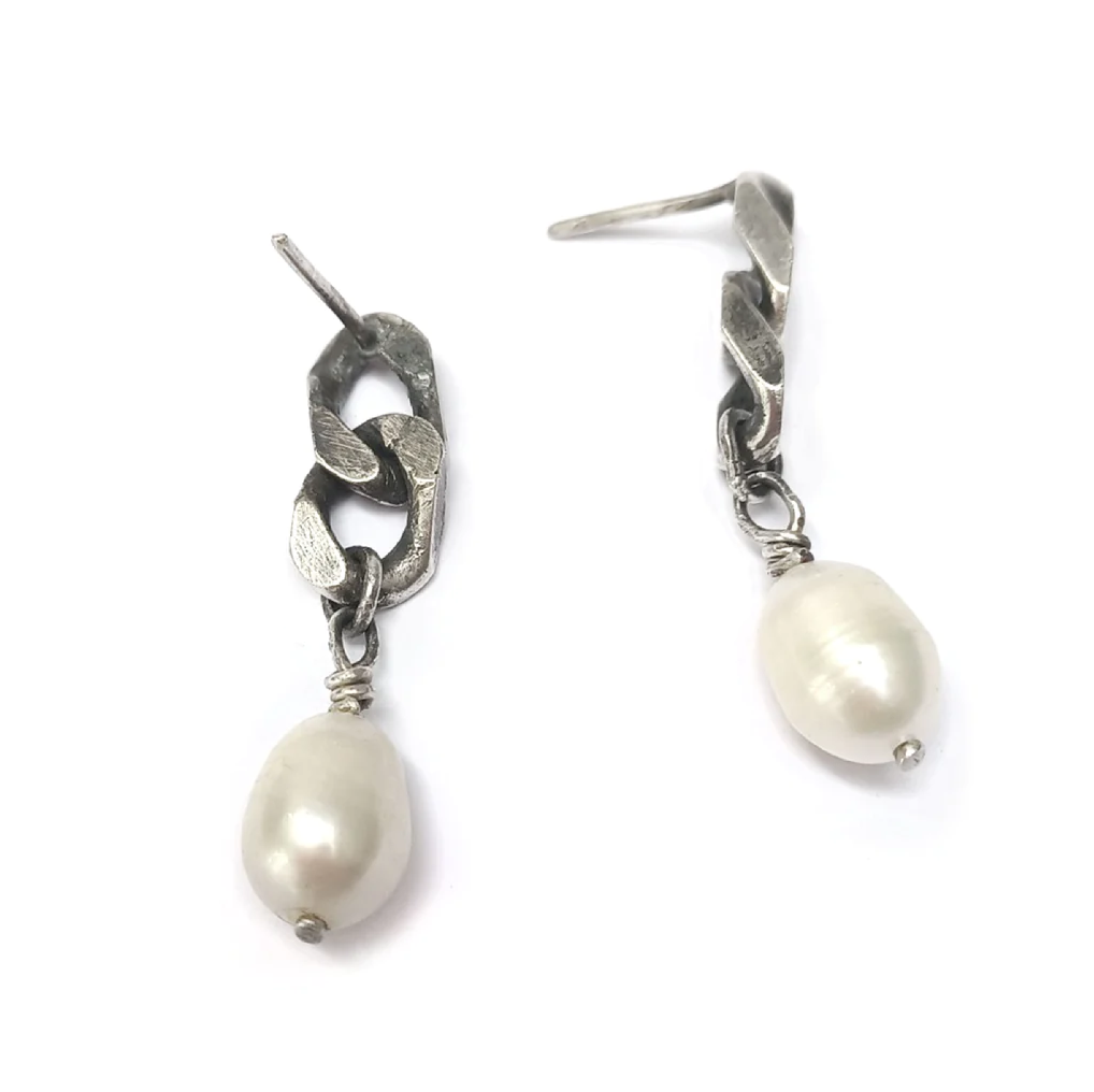 Abela Silver and Pearl Earrings