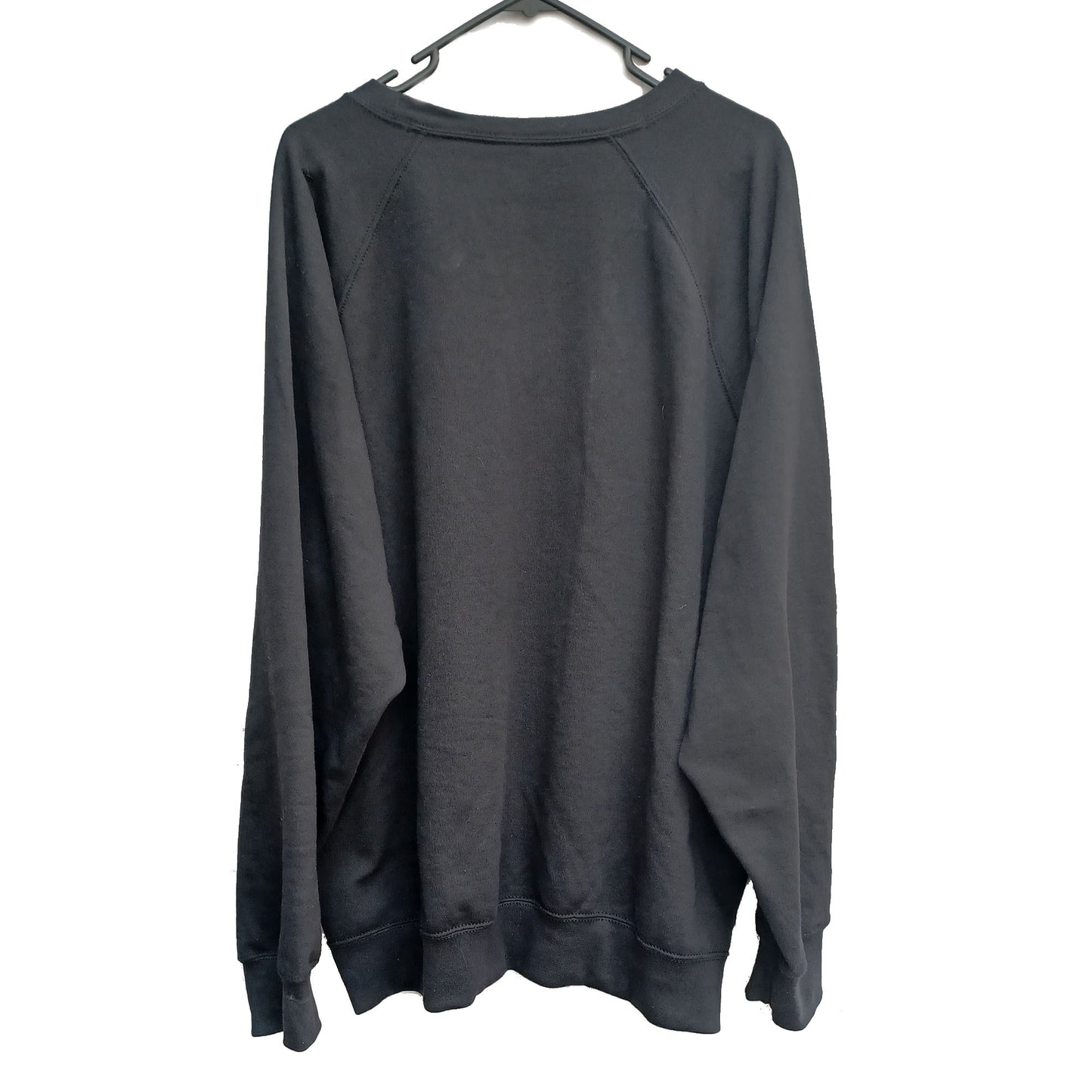 Black raglan sleeve sweatshirt. Latex print