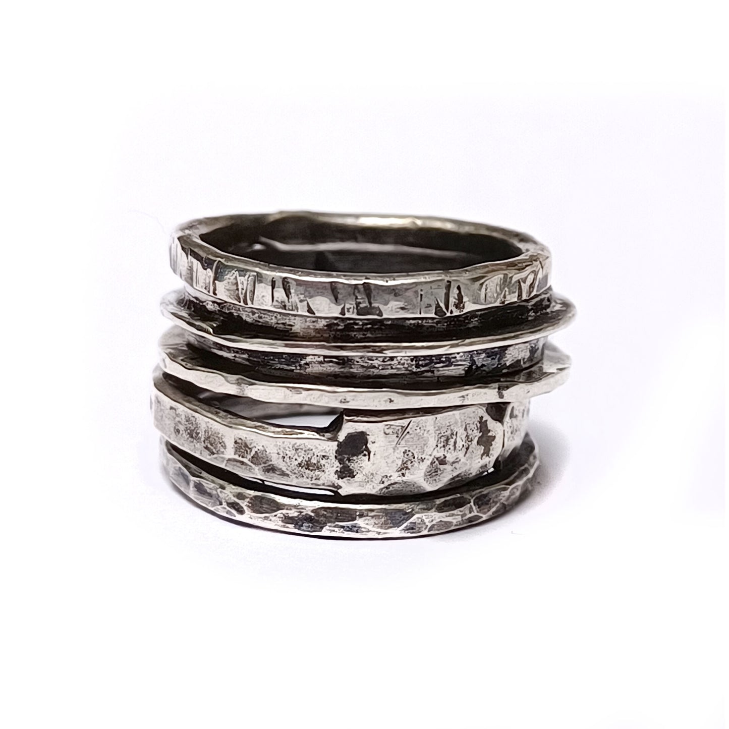 Silver stack rings