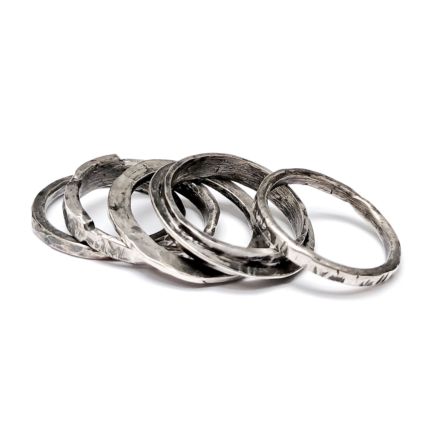 Silver stack rings