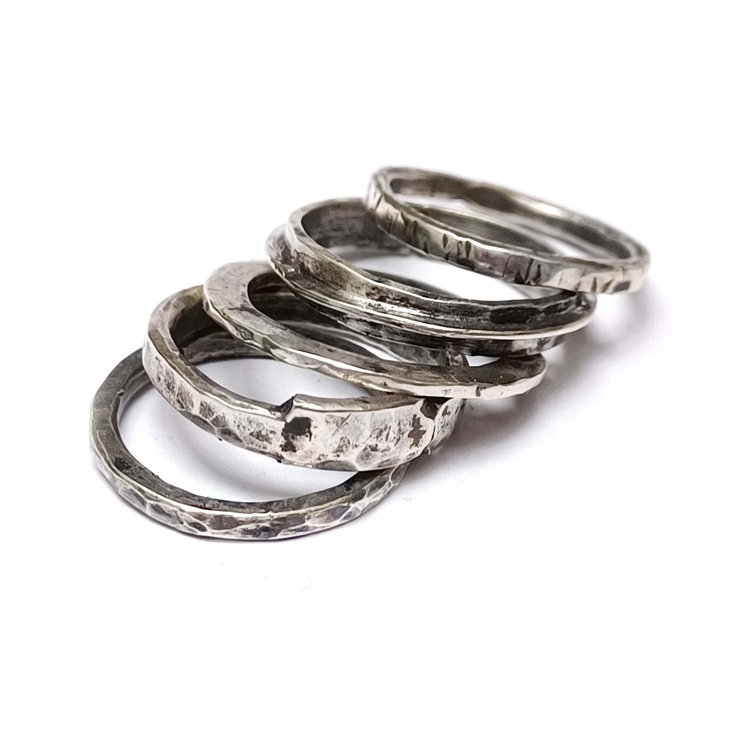 Silver stack rings