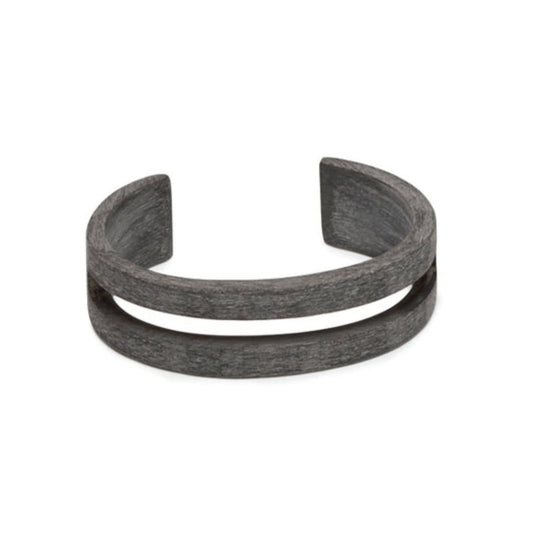 Cut out grey horn cuff bracelet