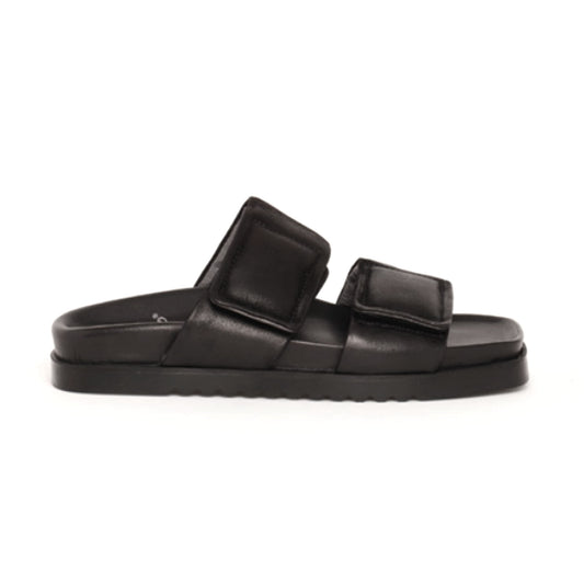 Lofina black two strap sandal