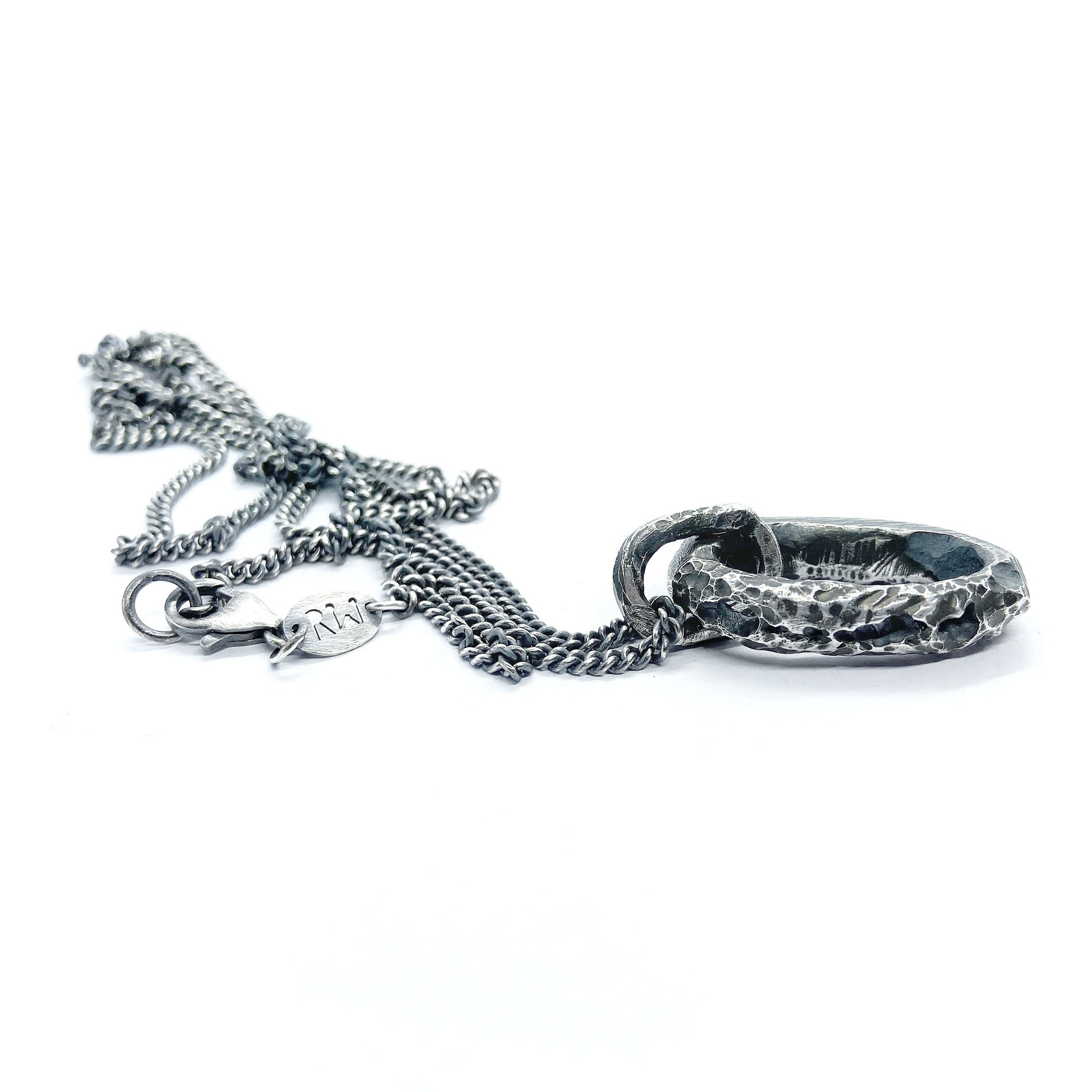 Chunky silver link pendant