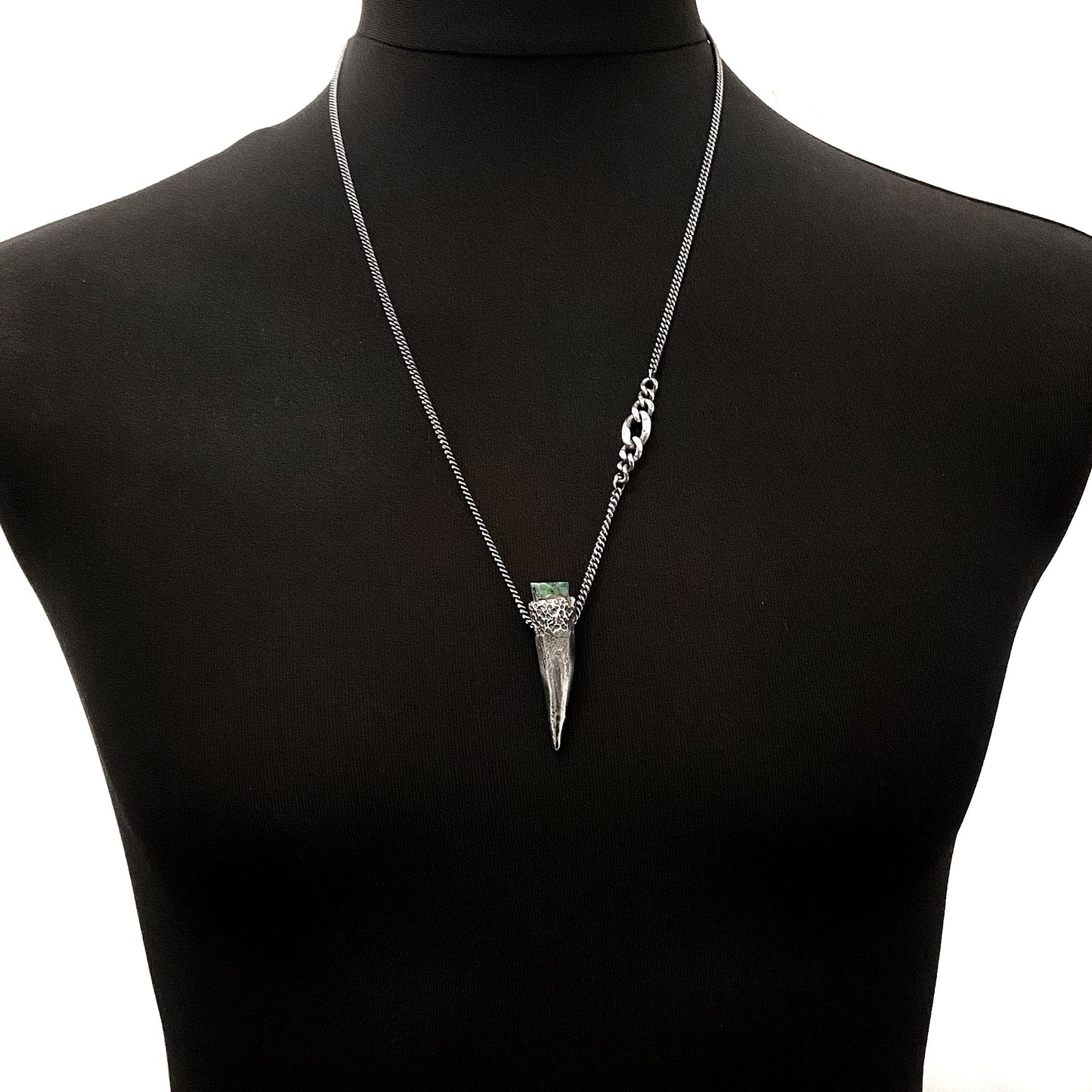 Silver and emerald pendant