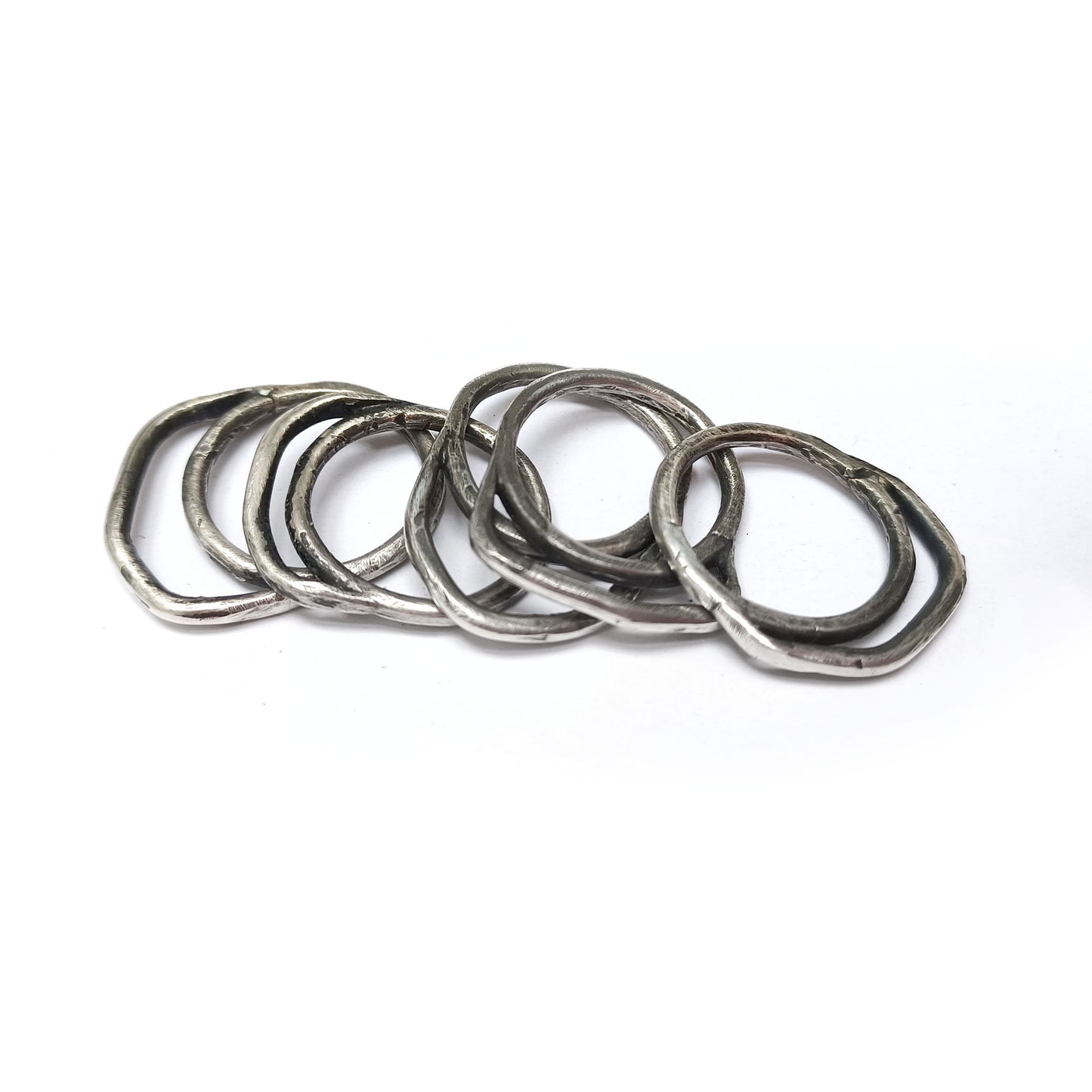 Silver stack rings