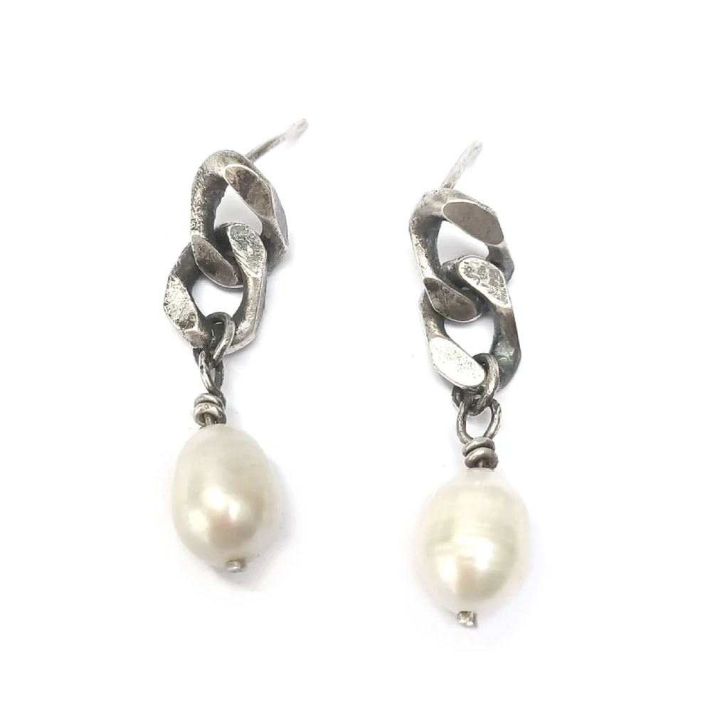 Abela Silver and Pearl Earrings