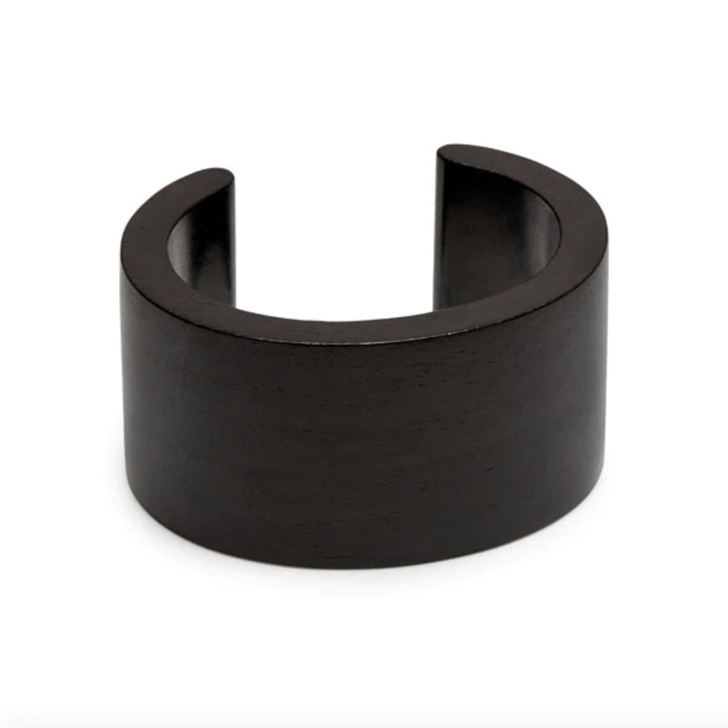 Black wood wide cuff bracelet